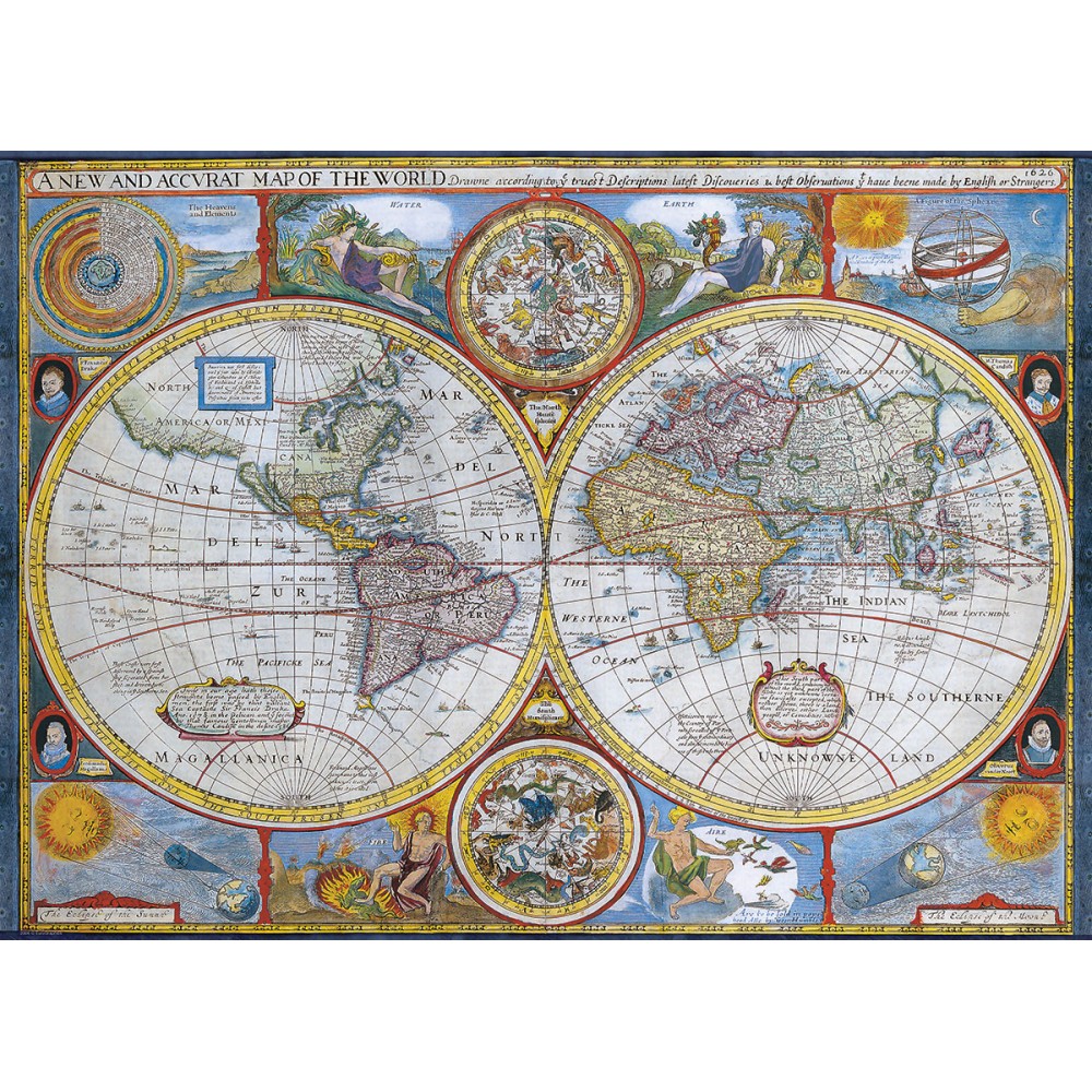 Antique World Map Pussel 1000 bitar